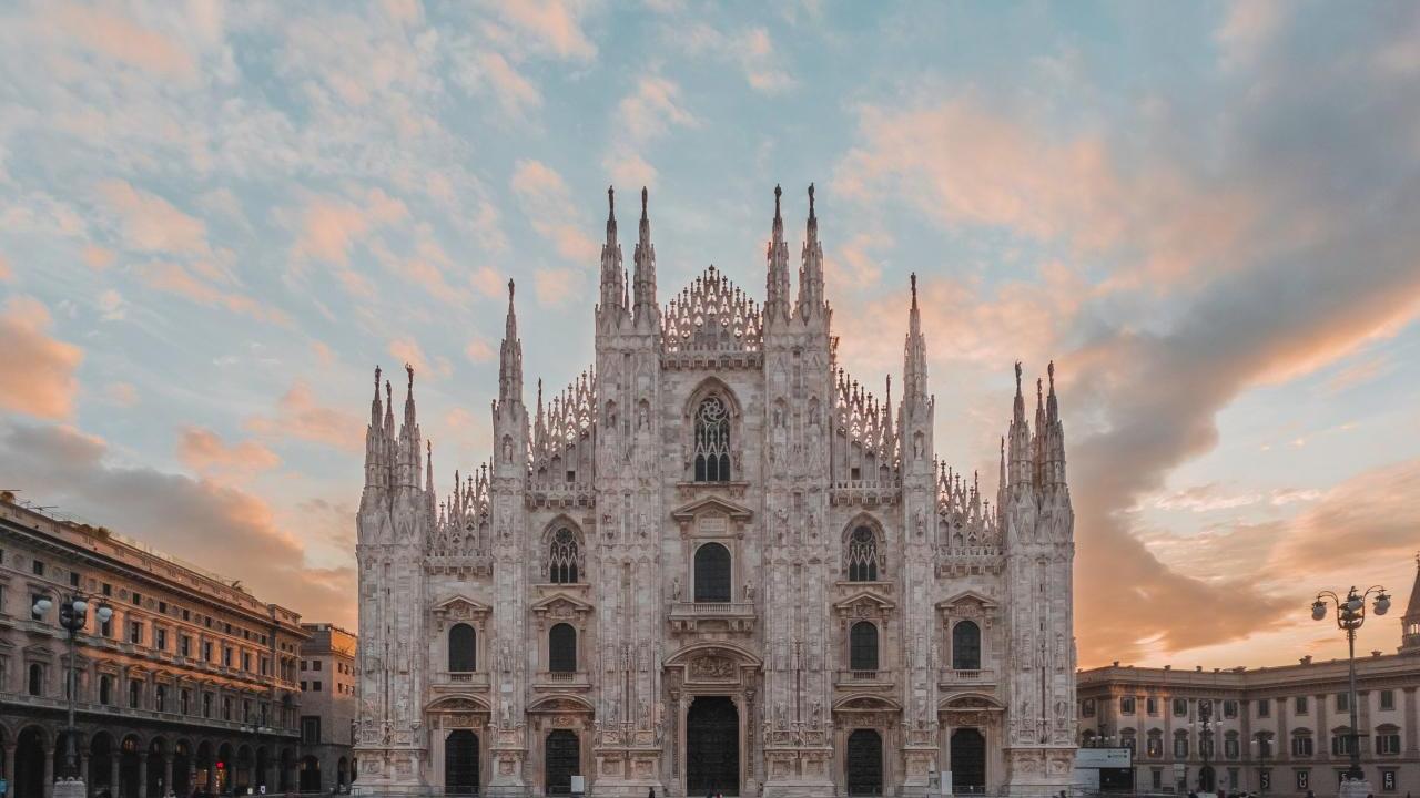 ornate building in Milan, Italy