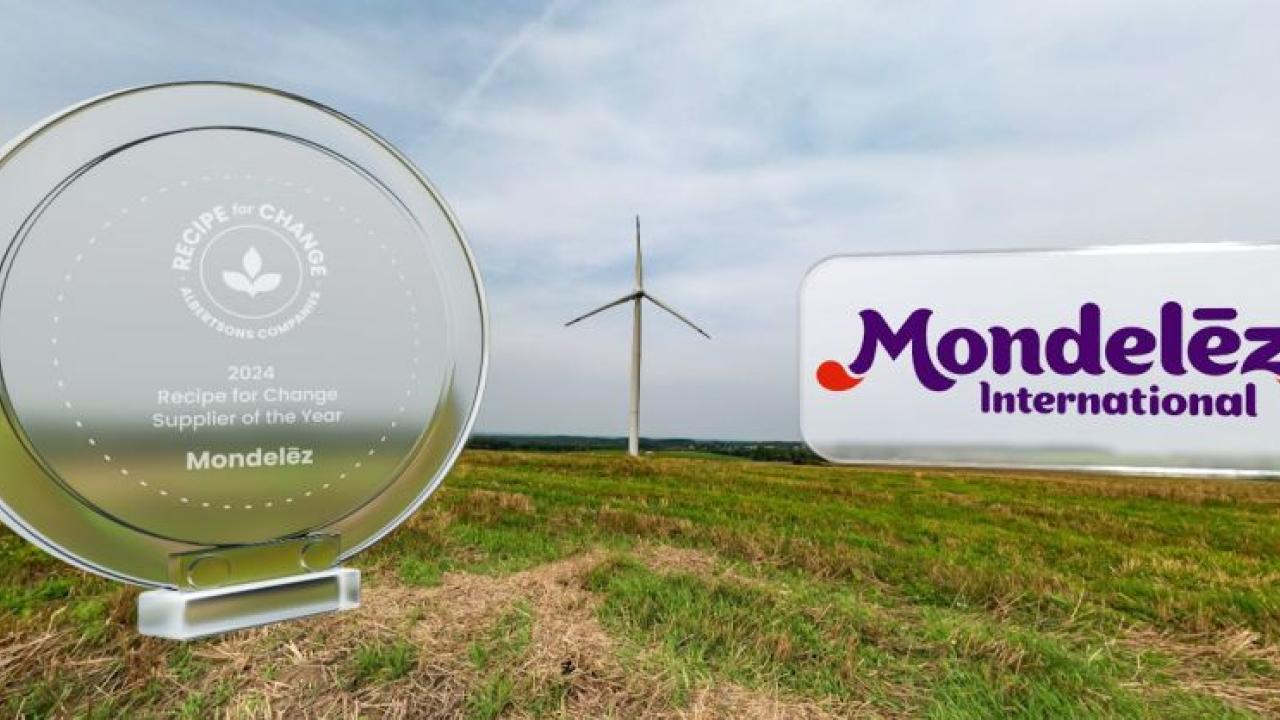 Photo of Award Plaque for Albertsons' Recipe for Change Supplier of the Year: Mondelez International