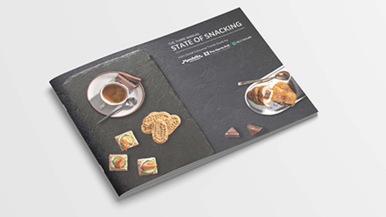 Cover pages of the State of Snacking report