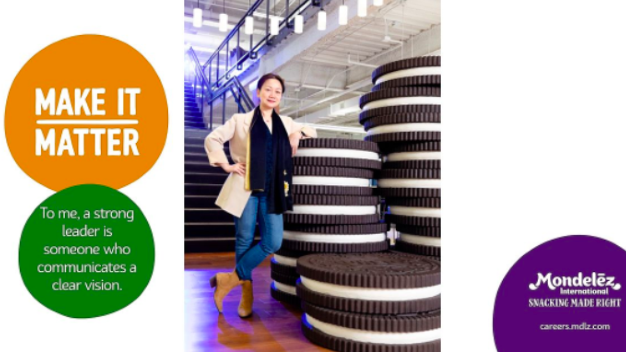 Jie Cheng, VP & Global Head of e-Commerce & DTC, shares what Asian Leadership means to her: "A strong leader who communicates a clear vision.."