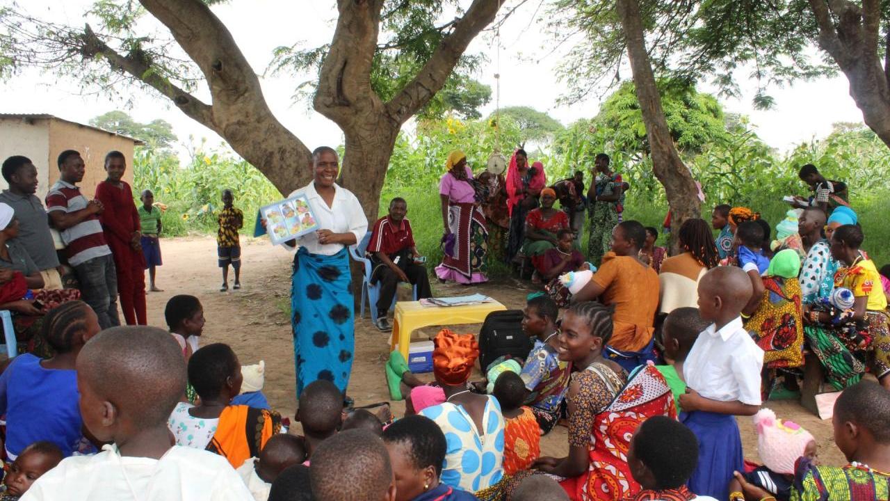 Agnes during Community Awareness session on Health and Nutrition
