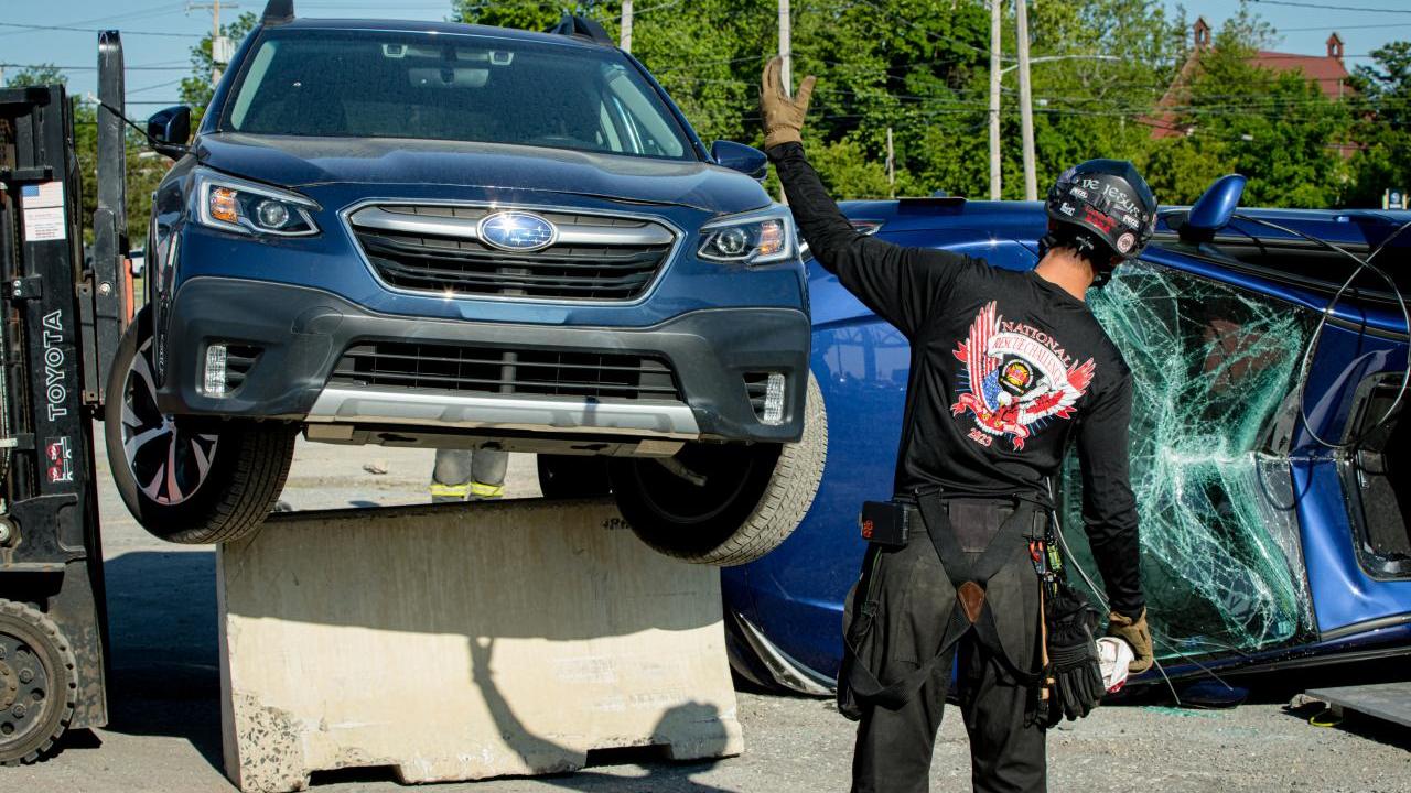 Cars donated by Subaru being used at a NAVRA training event in Chester, PA