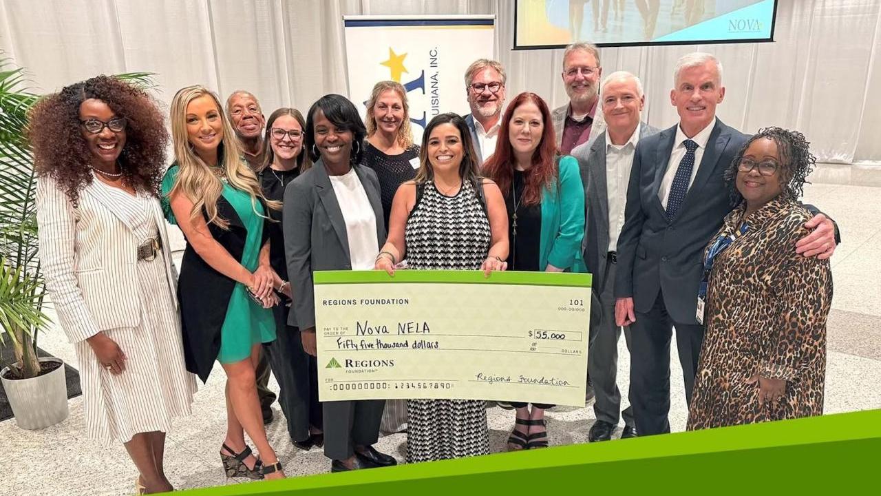 Group photo at check presentation