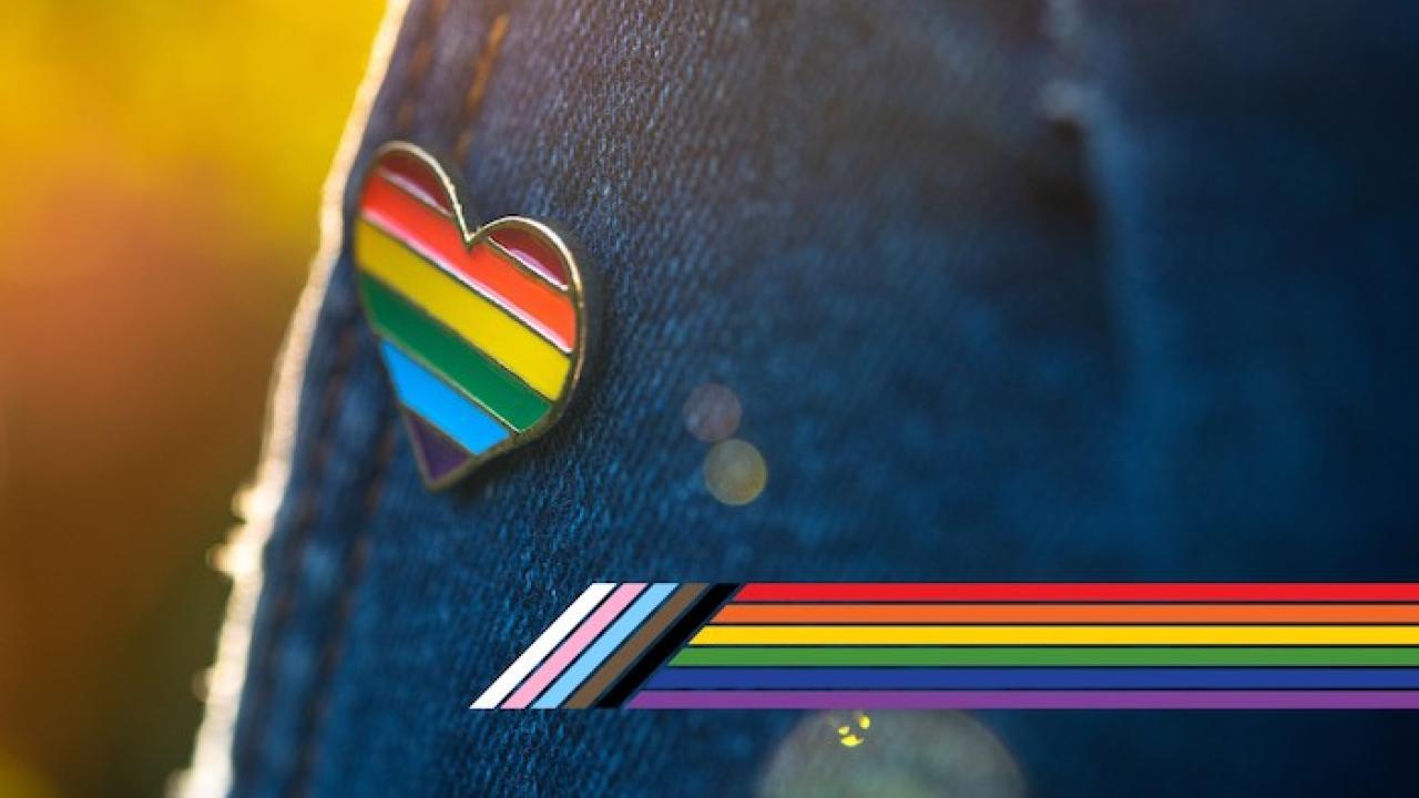 Pride rainbow colors on a heart.