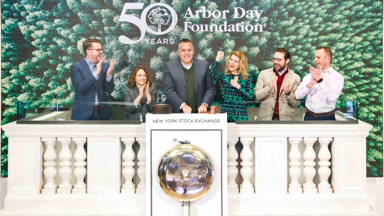 The Arbor Day Foundation rings the New York Stock Exchange Opening Bell