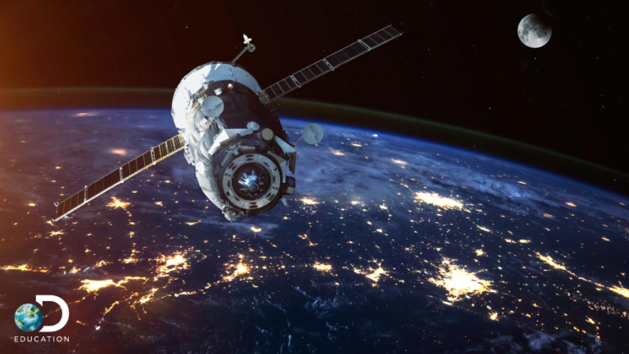 Satellite image with the discovery education logo on the bottom left