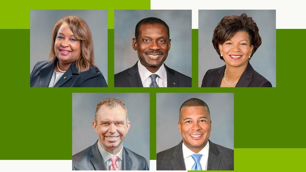 gallery of five portraits
