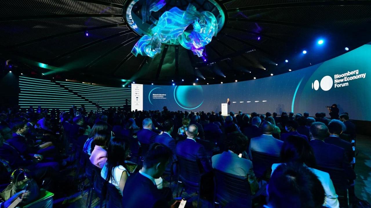 Audience at the Bloomberg New Economy Forum 