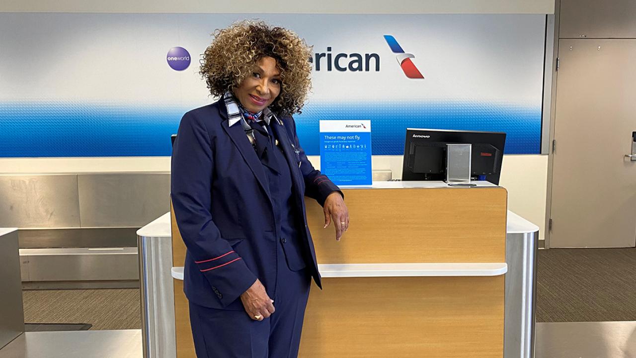 Cheryl Gaymon in American Airlines uniform
