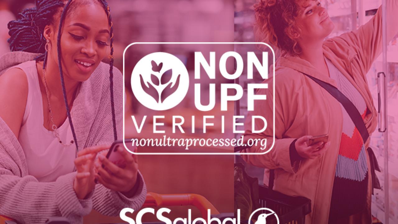 Non-UPF Verified mark and SCS Global Services logo