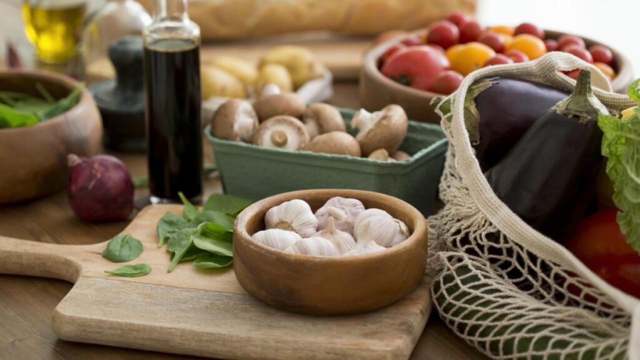 Vegetables prepared for a healthy meal.