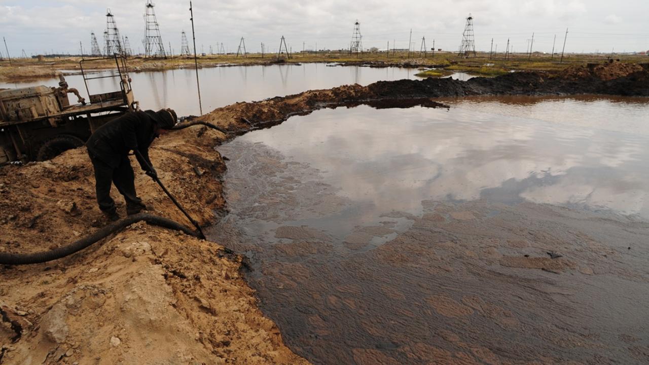 Oil field spill