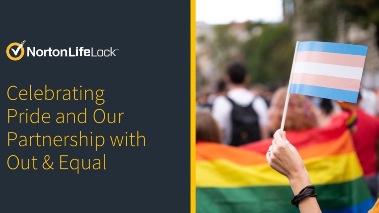 Text: Celebrating Pride and Our Partnership with Out & Equal
