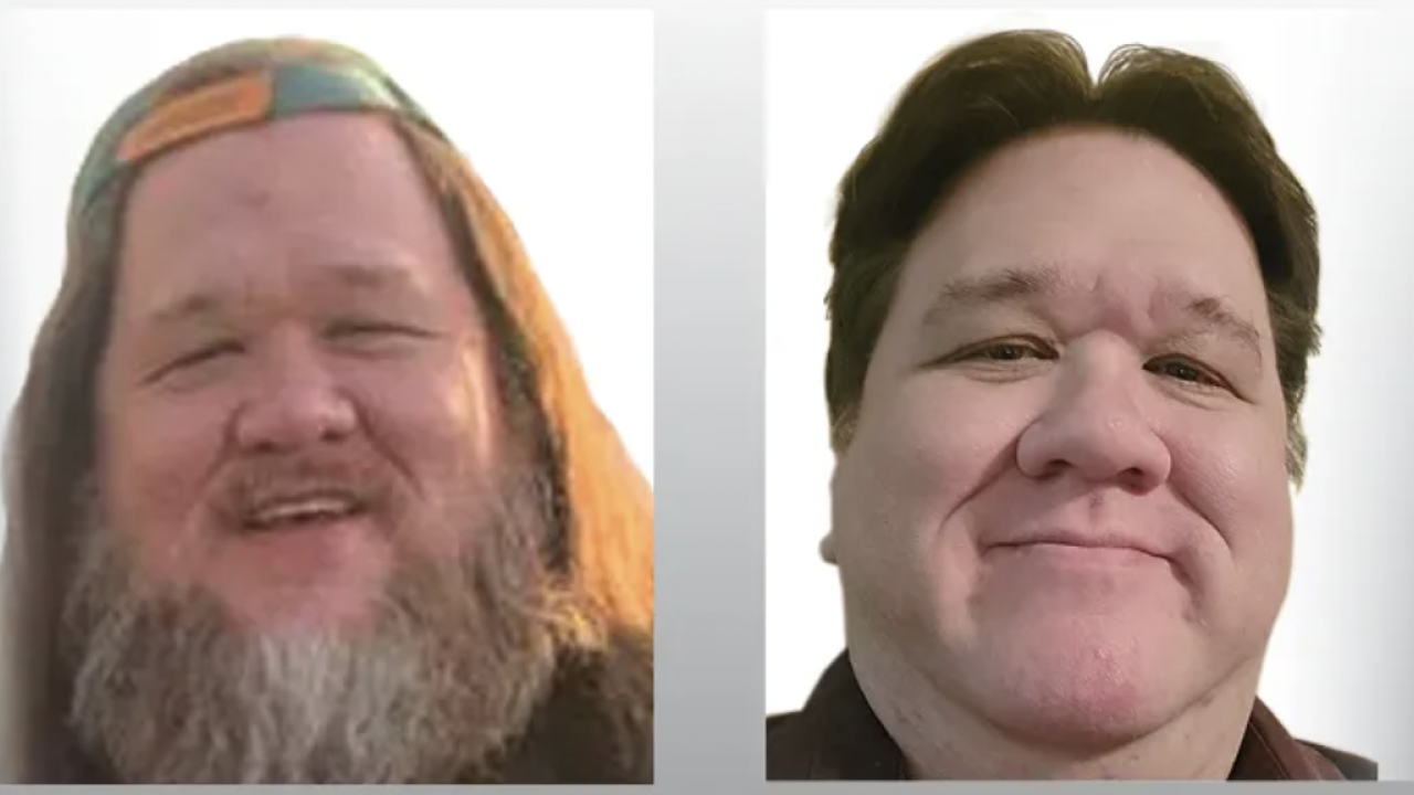 Before and after photo of John Doherty (front view)