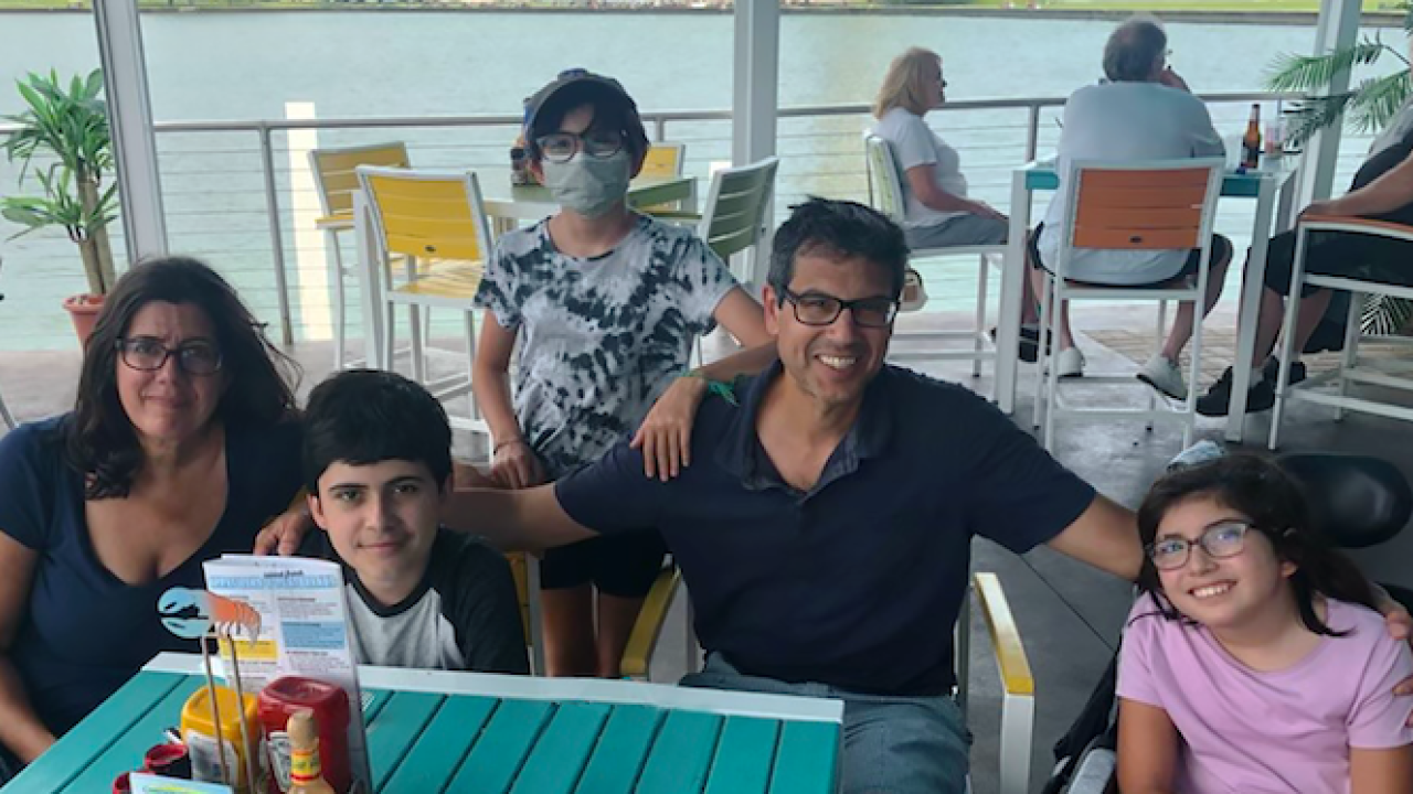 Photo of Phil DiVuolo, his wife Liz and children: Alex, Sophia and Maya.