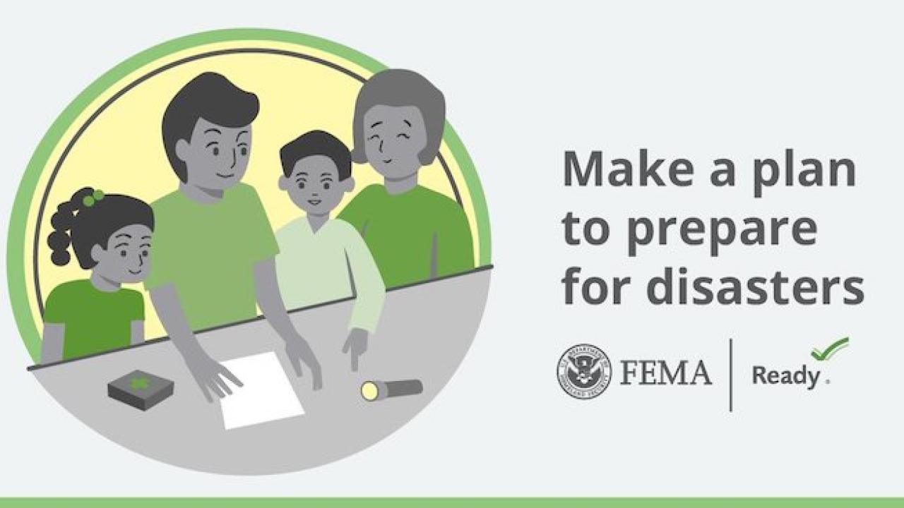 Make a plan to prepare for disasters. PSEG, FEMA.