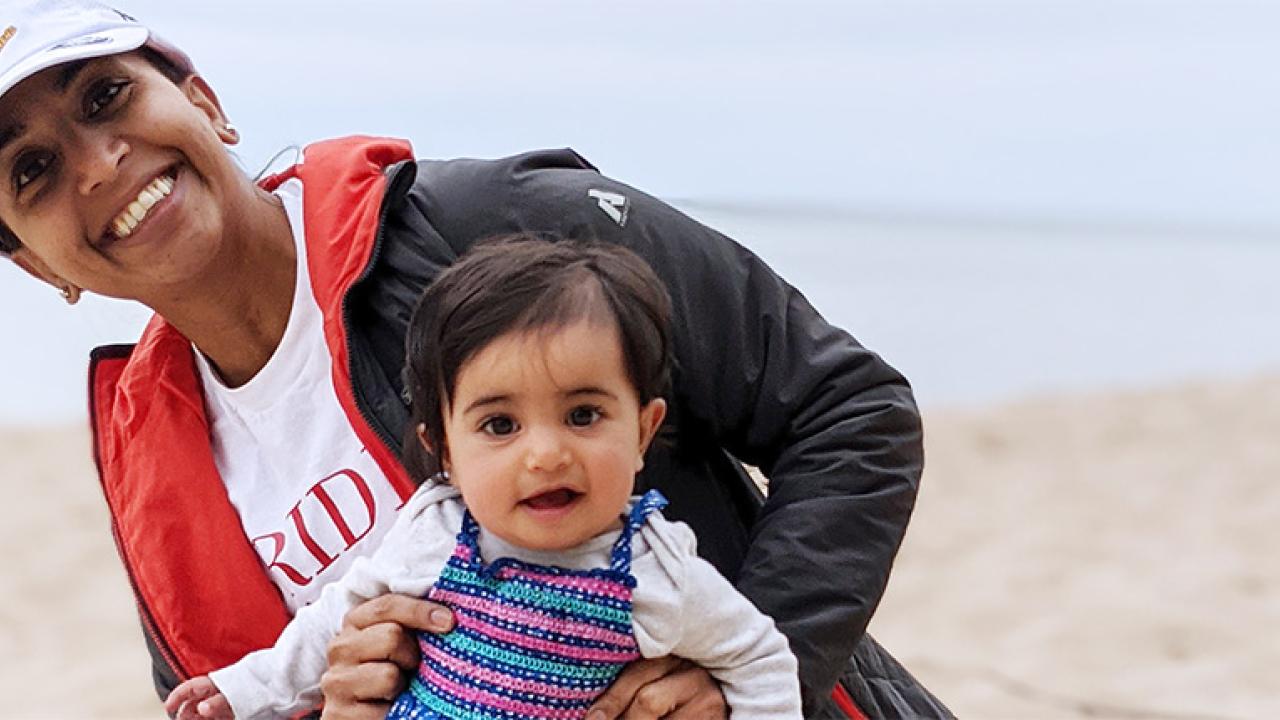 Arwa Kassamali and her young daughter