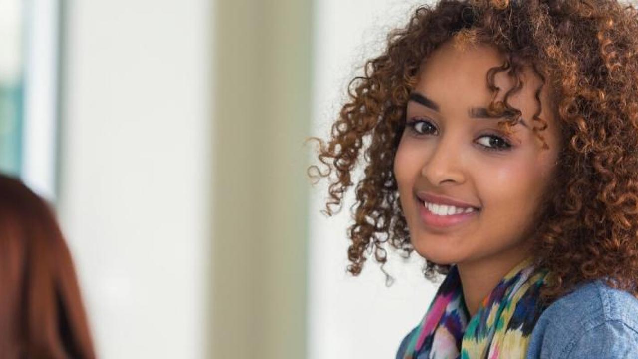 Young person smiling