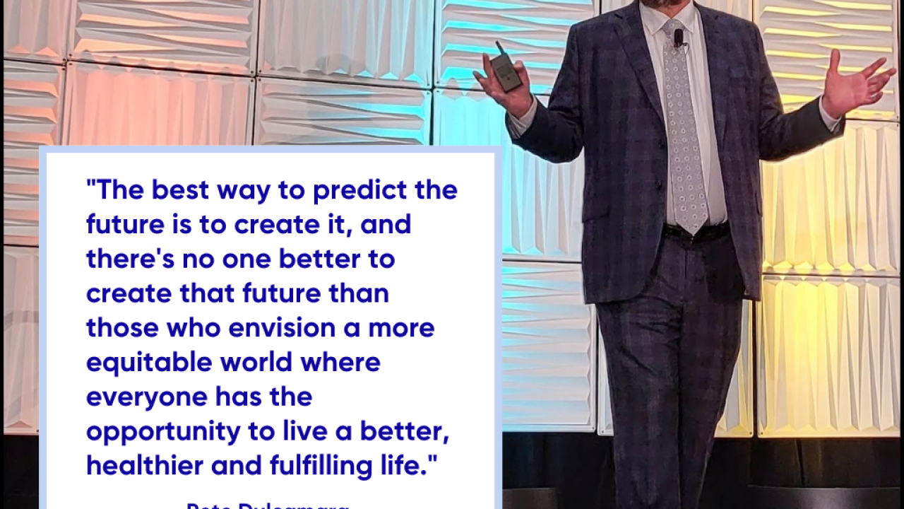 "The best way to predict the future is to create it, and there's no one better to create that future than those who envision a more equitable world where everyone has the opportunity to live a better, healthier and fulfilling life." Peter Dulcarama with his image