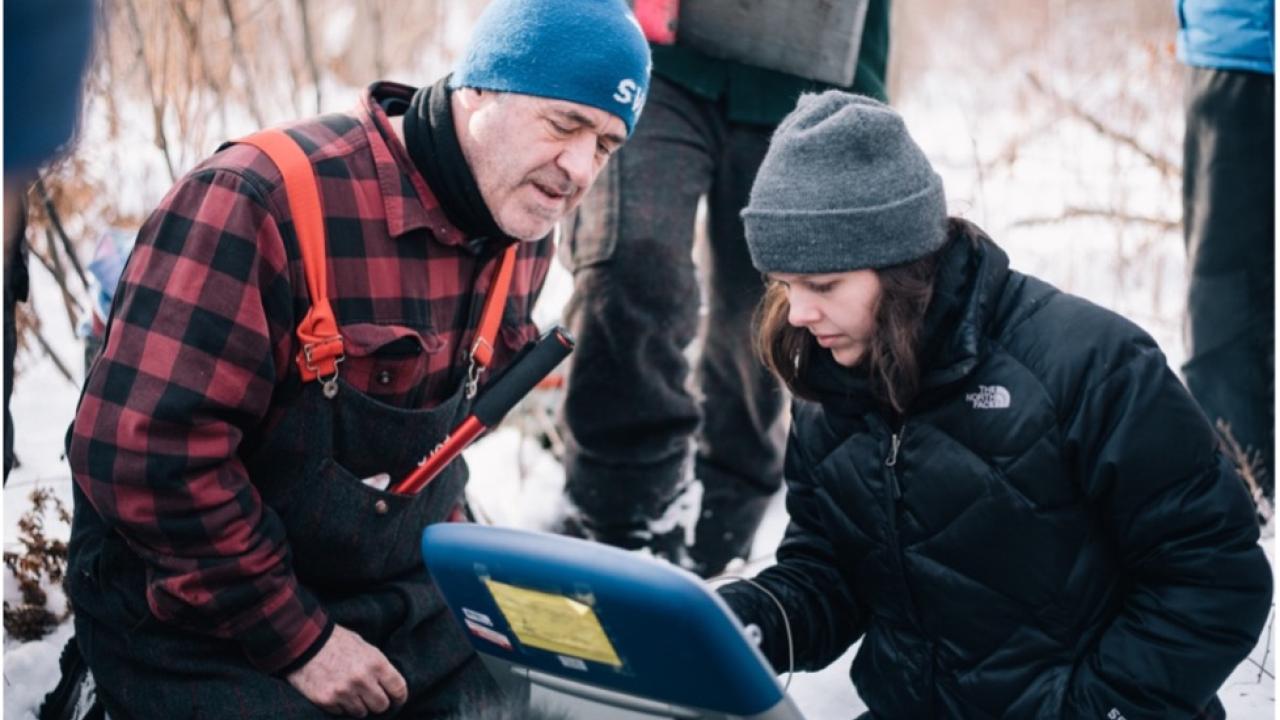 Tim and Noelle conducting research