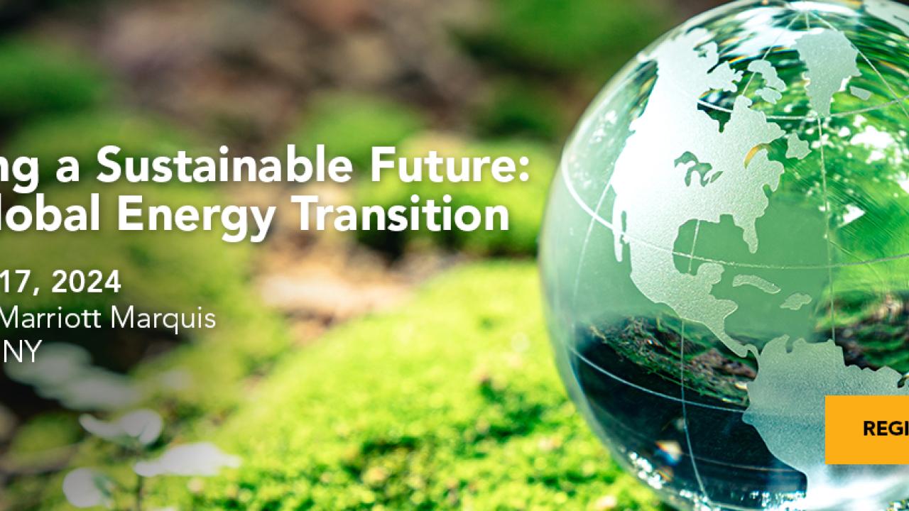 Illustration of the Earth in nature. "Building a Sustainable Future: The Global Energy Transition