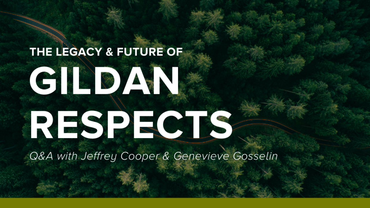 forest with words "Gildan Respects"