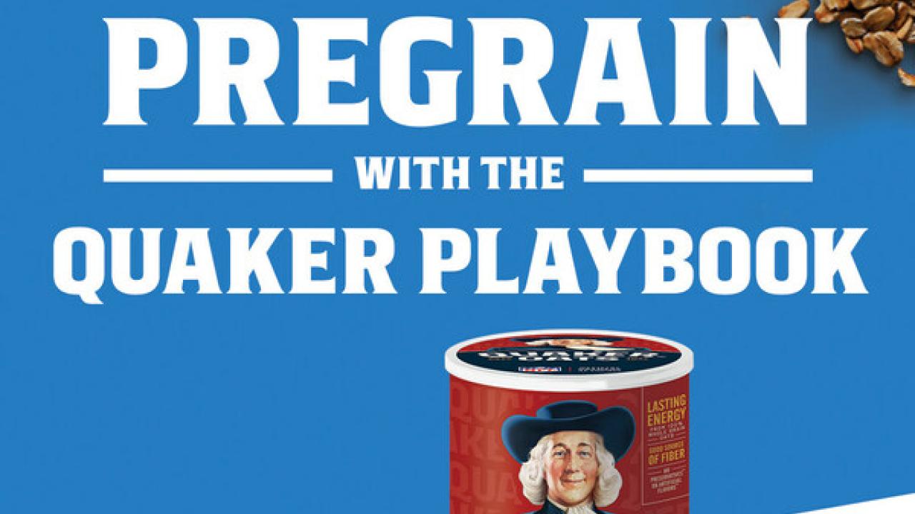 box of quaker oats and a football