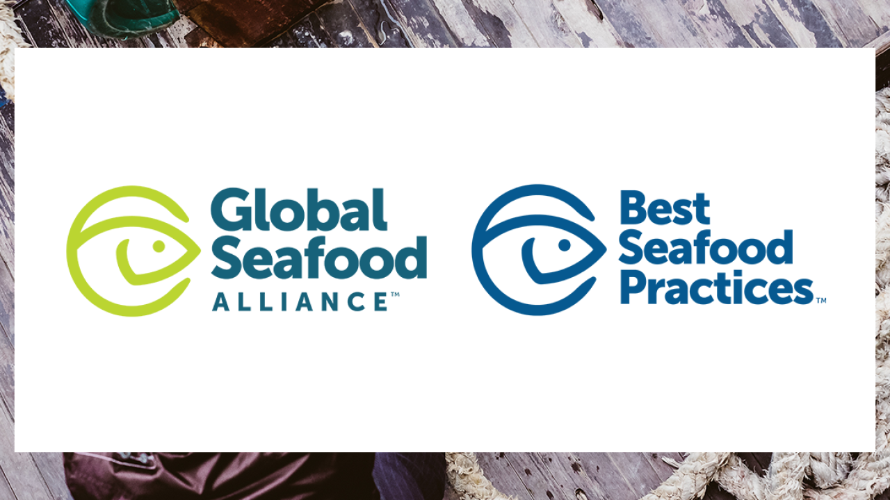 Logos for Global Seafood Alliance and Best Seafood Practices