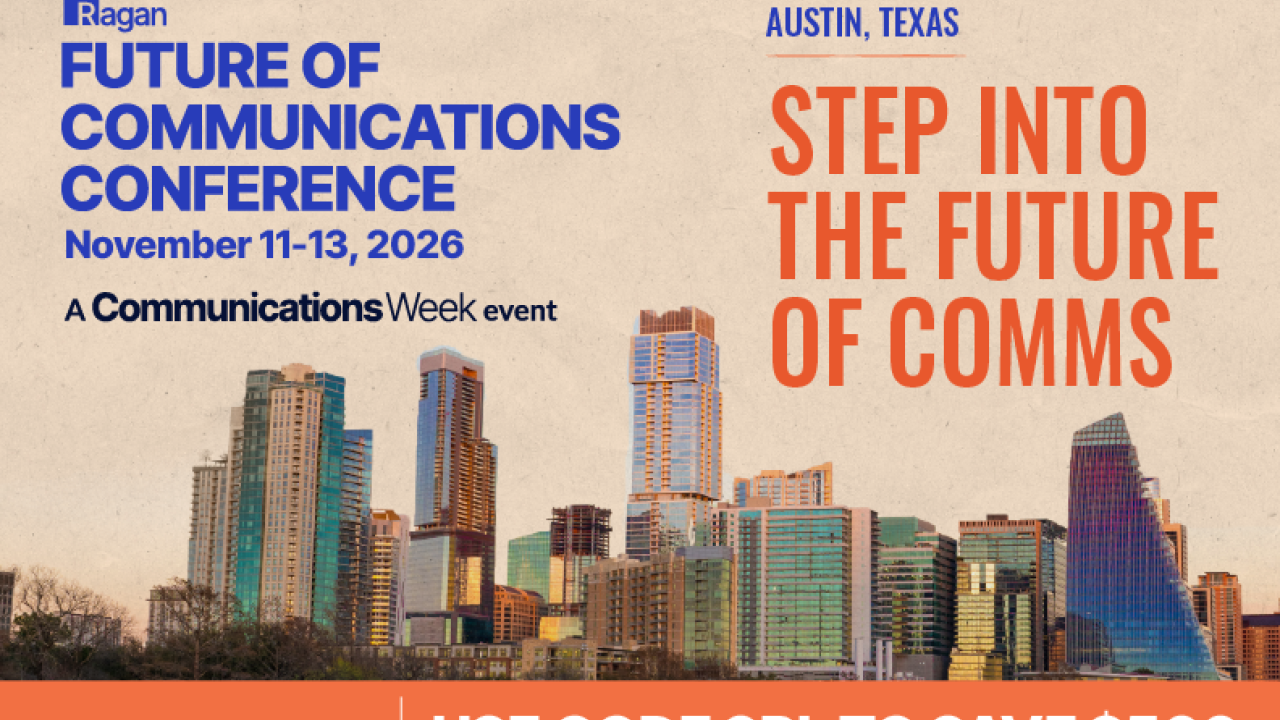 Ragan event poster "Step into the future of comms"