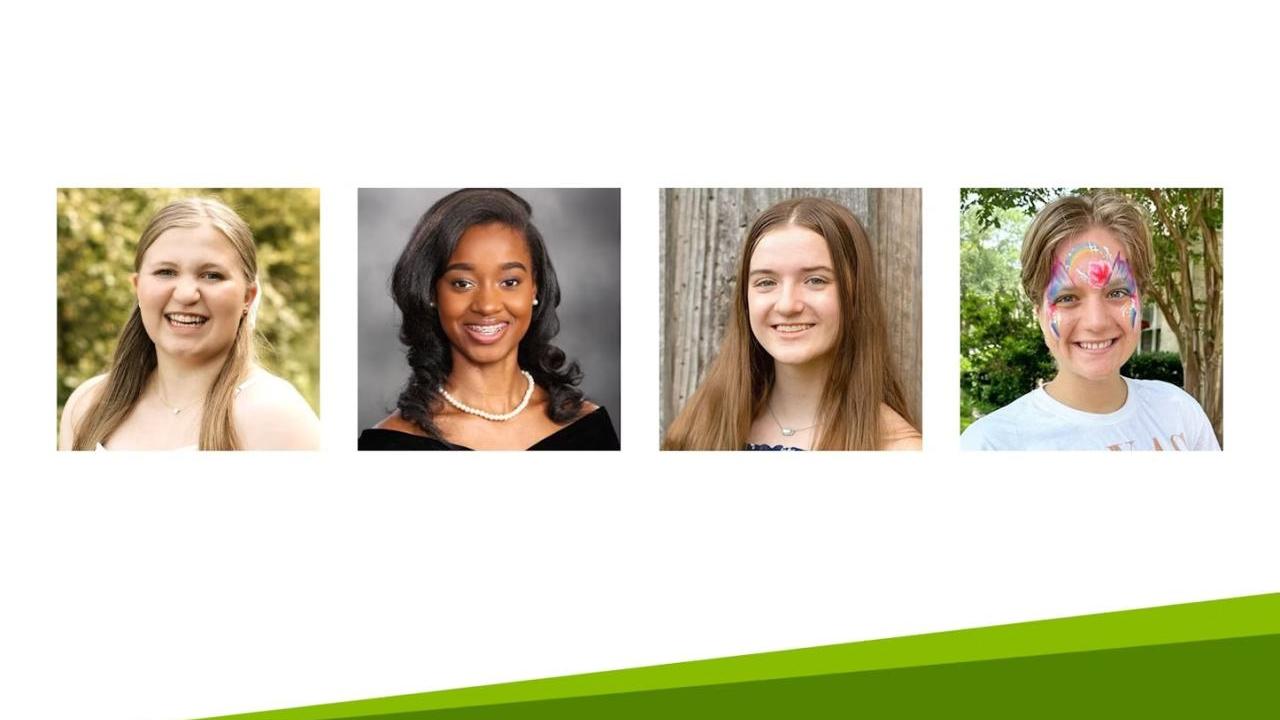 Headshots of the four scholarship winners