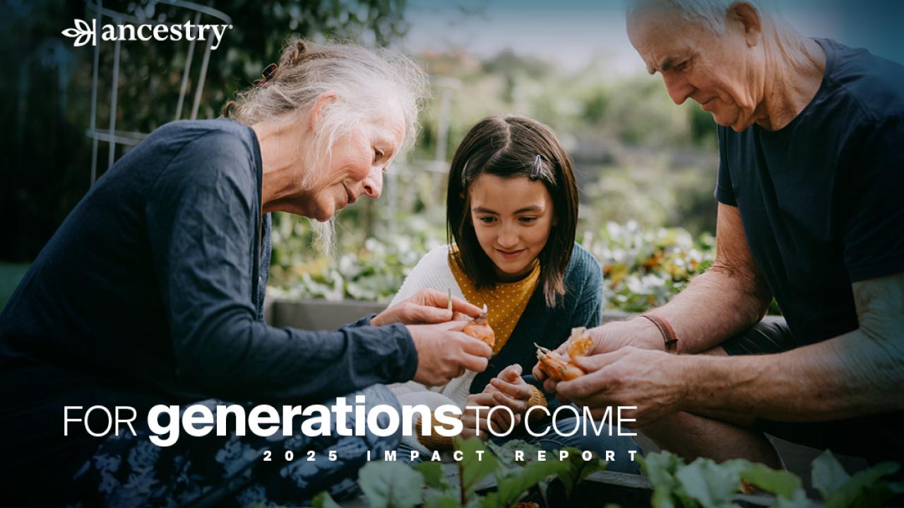 "For Generations to Come" with family in a garden