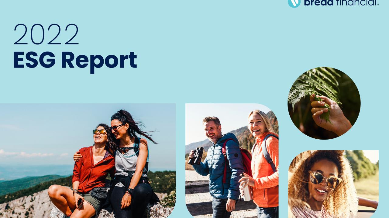 2022 ESG Report with images of smiling and active people