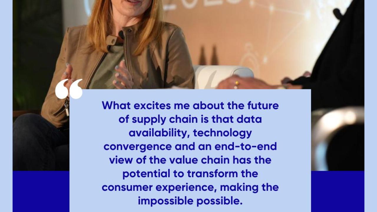 Lori Shaffer, Kimberly-Clark’s vice president of global nonwovens, speaking at Reuters Supply Chain USA in Chicago 