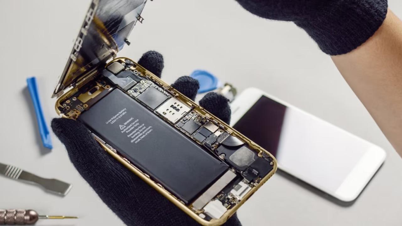 Phone being repaired