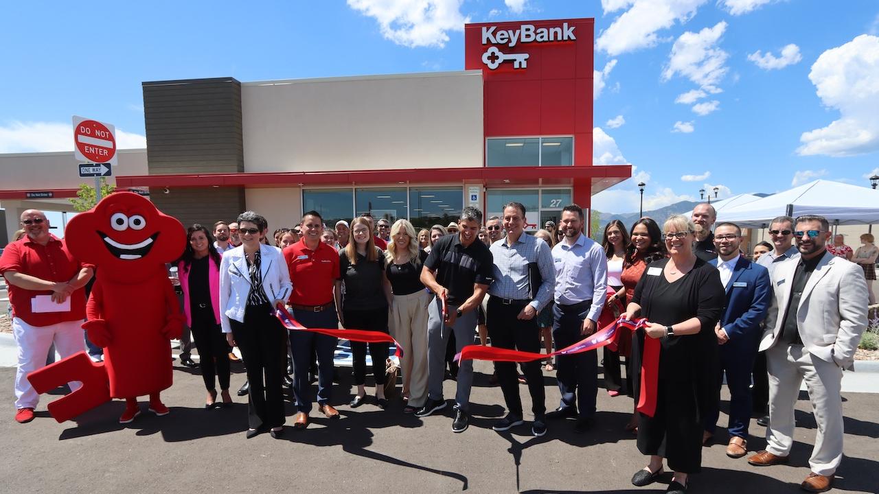 Ribbon cutting ceremony at new KeyBank branch in Northgate, Colorado.