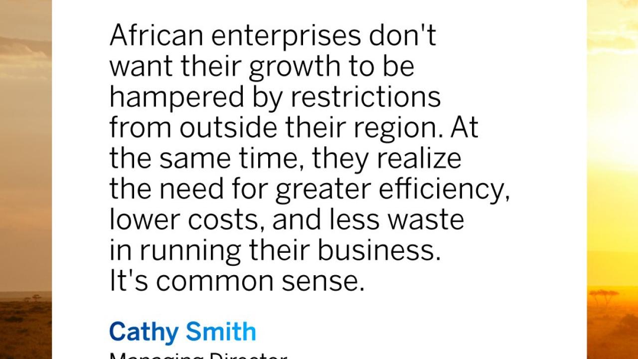 Quote from Cathy Smith, Managing Director, SAP Africa