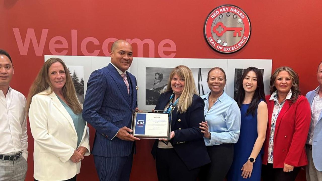 KeyBank team receiving the SBA Award.