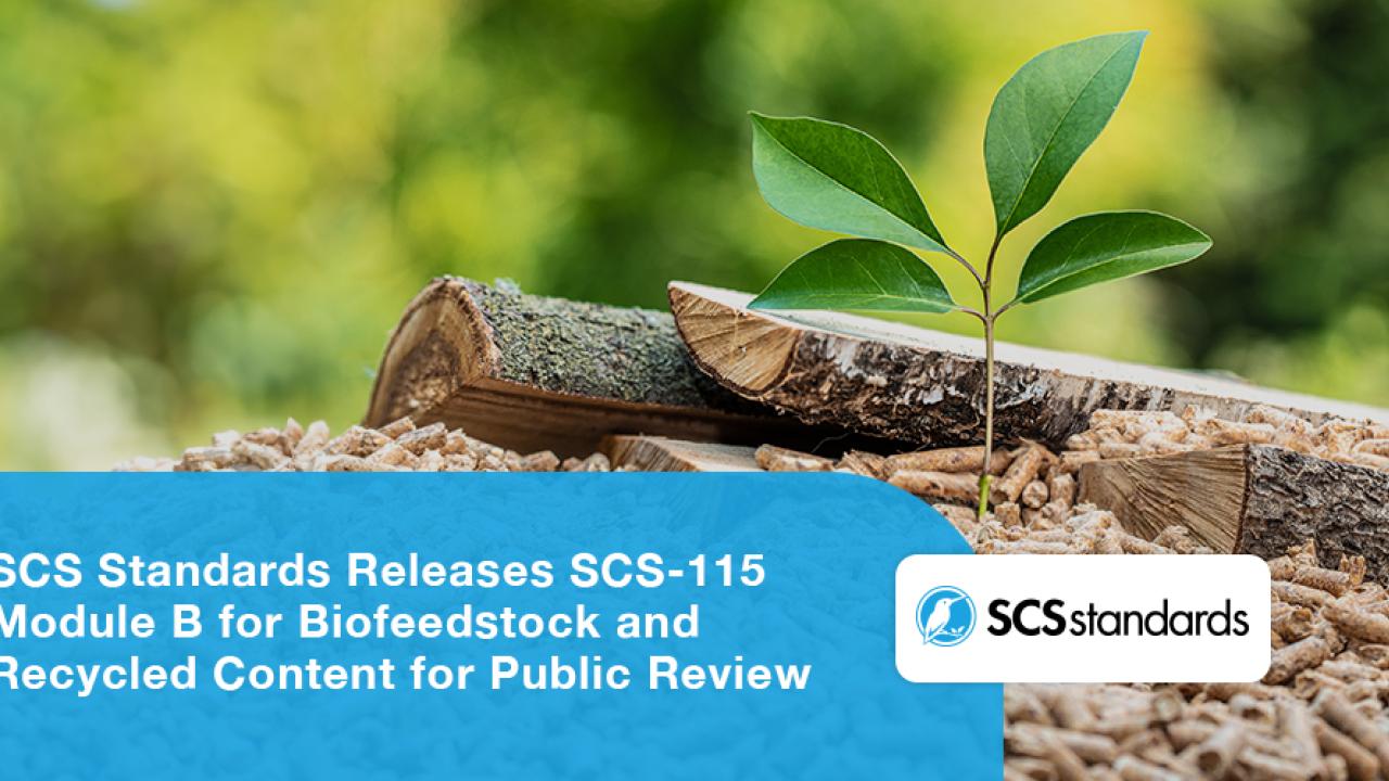 SCS Standards Releases SCS-115 Module B for Biofeedstock and Recycled Content for Public Review