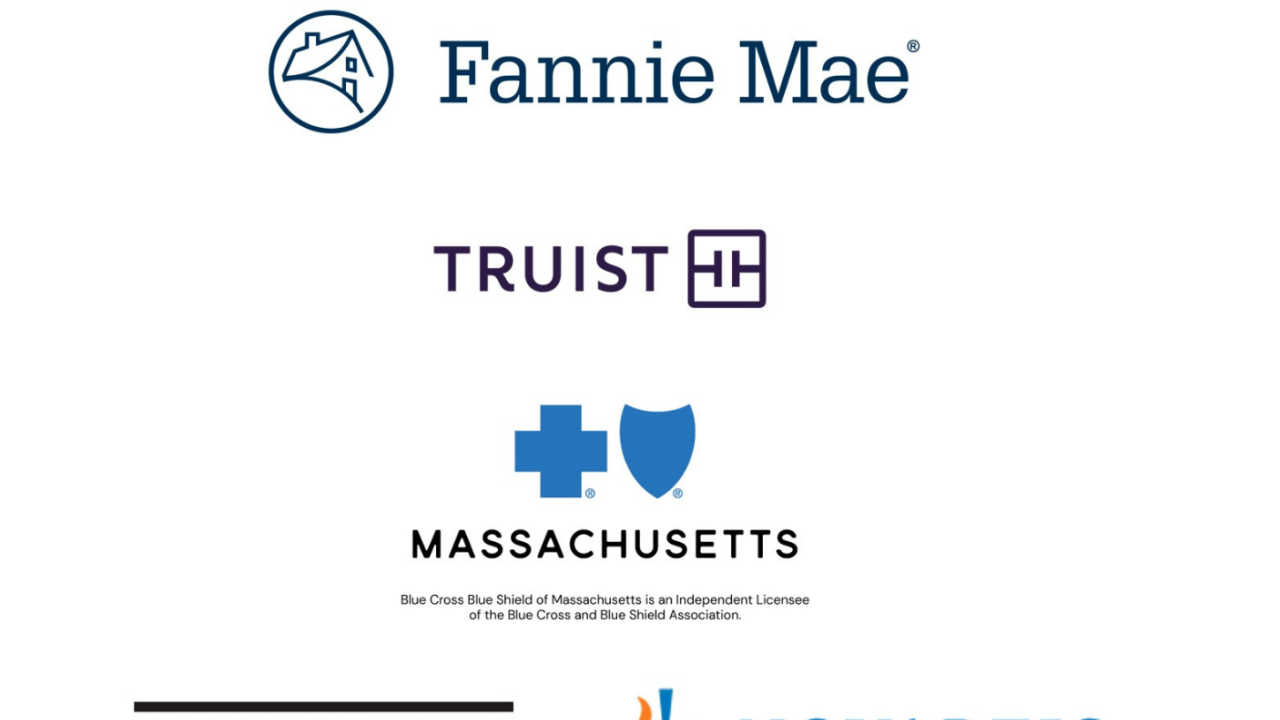 Skills for Cities Corporate Sponsor Logos: Fannie Mae, Truist, BCBSMA, S&P Global, and Novartis