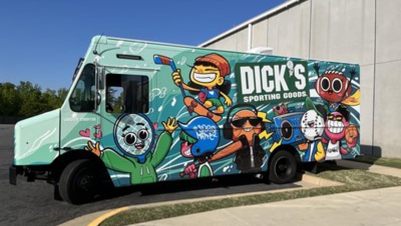 colorfully painted DICK'S Sporting Goods truck