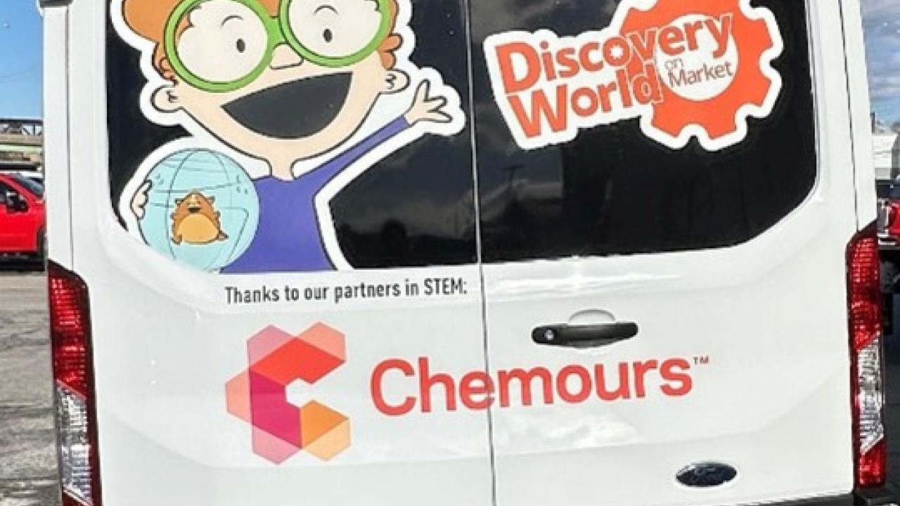 STEAM MACHINE van with Chemours logo on the back