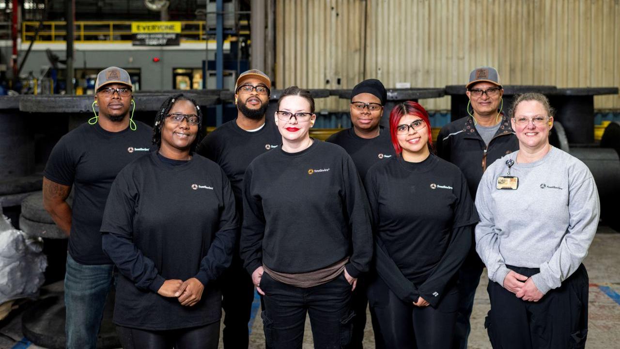 Group photo of team members at Southwire's MC Plant