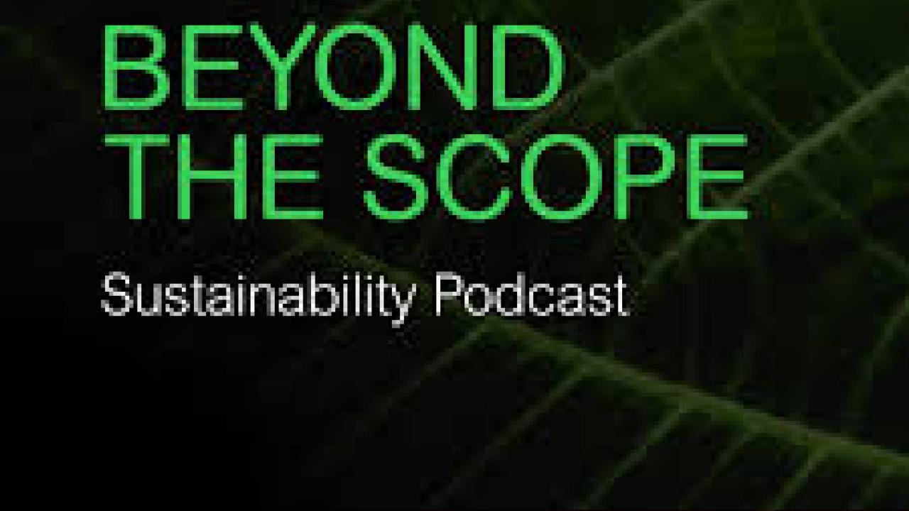 "Beyond the Scope Sustainability Podcast" with Schneider Electric logo