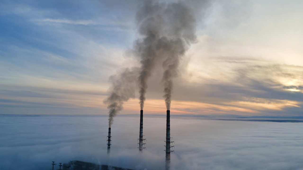 Aerial View of a Coal Power Plant