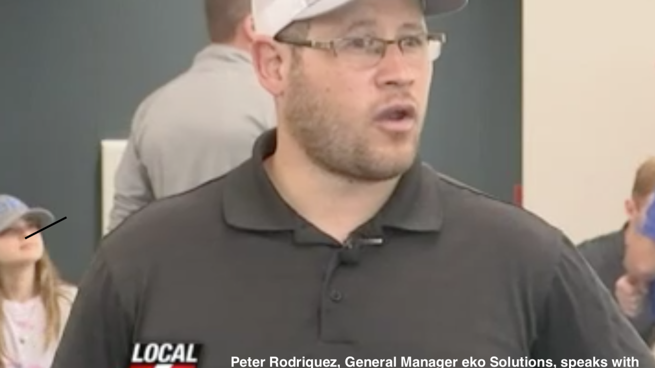 screenshot of Peter Rodriquez, General Manager of eko Homes speaking on the news channel
