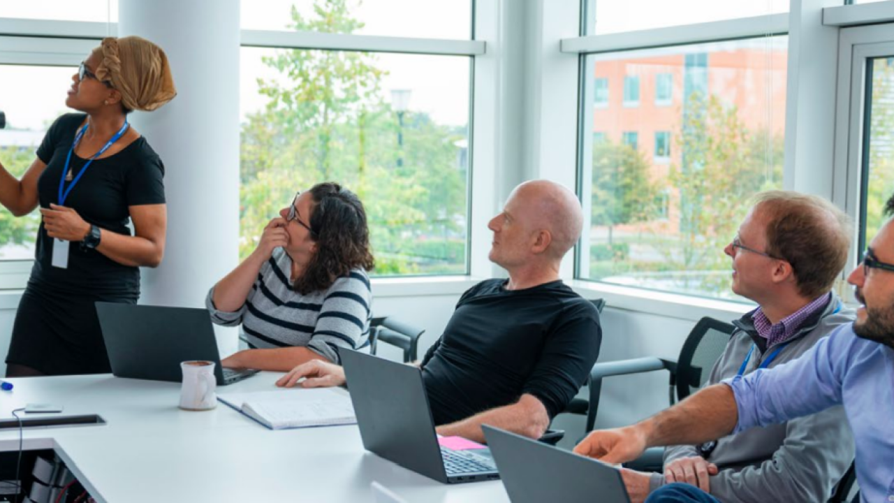 business meeting of diverse team members