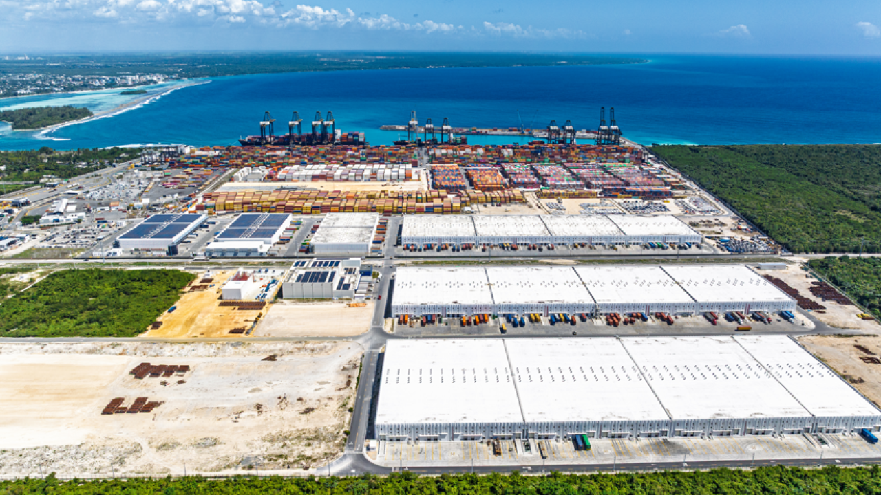Aerial view of DP World's DR port and logistics park
