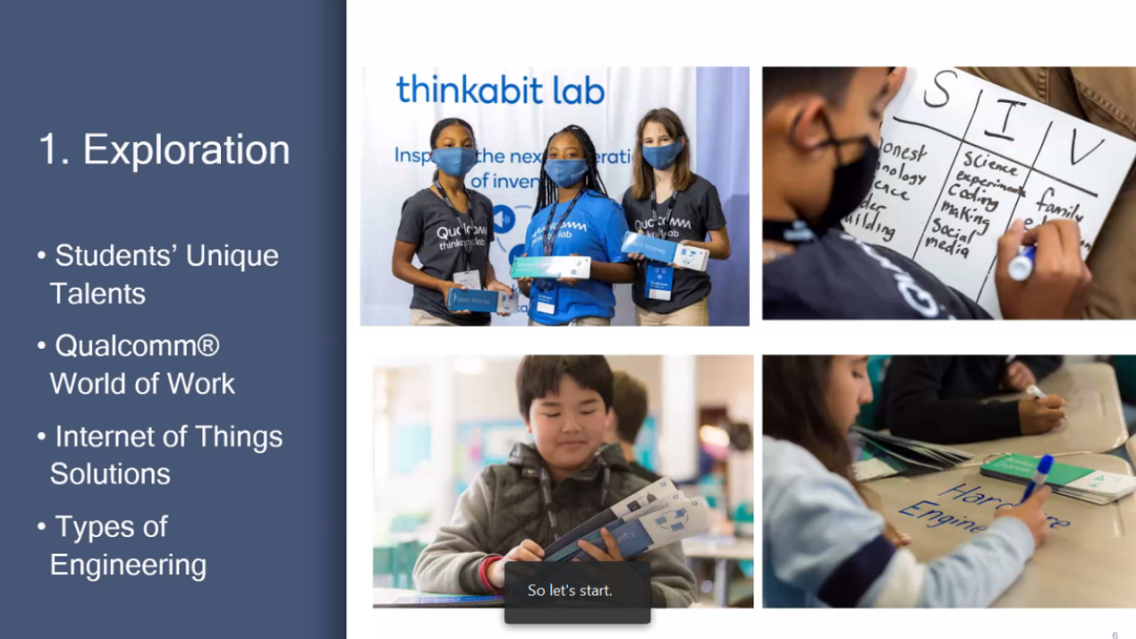 Screenshot of the Qualcomm Thinkabit Lab Zoom presentation