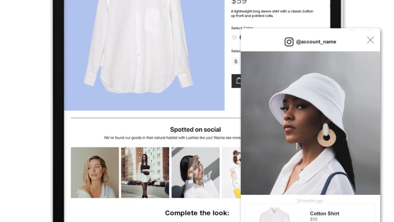 a tablet displaying a clothing retailer's website