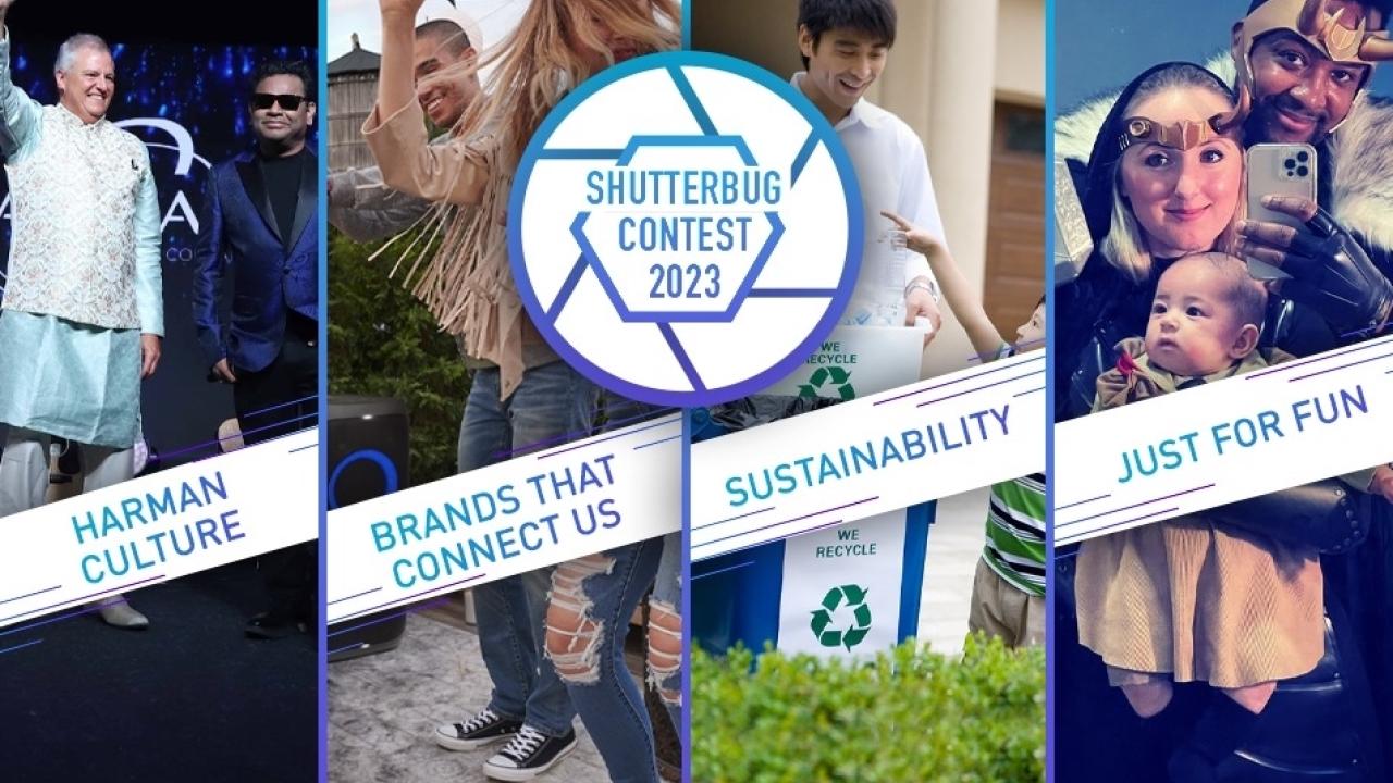 Shutterbug Contest 2023 HARMAN. Photo montage of HARMAN Culture & Sustainability.